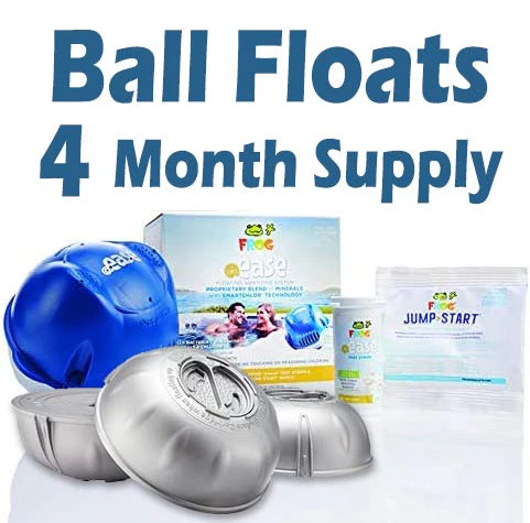 Frog @Ease Floating Sanitizing System (4 Month Kit) Total of 1 Mineral, 4 Smart Chlor Refills, 1 Bottle of test strips, and 1 packet of Jump Start.